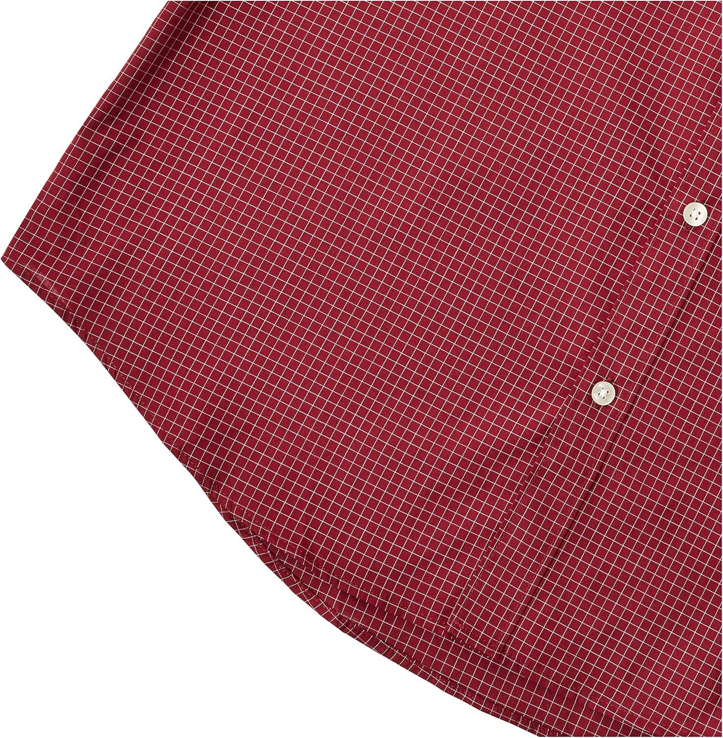imageVan Heusen Mens Wrinkle Free Short Sleeve Button Down Check ShirtPort Red