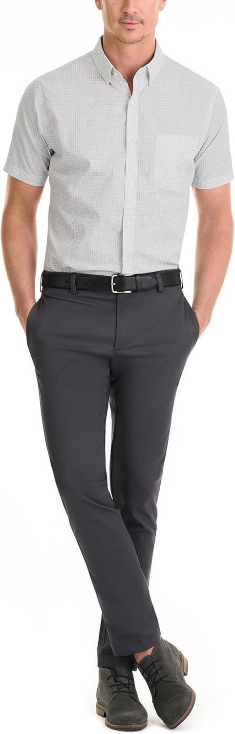 imageVan Heusen Mens Wrinkle Free Short Sleeve Button Down Check ShirtVhs C Off Whit