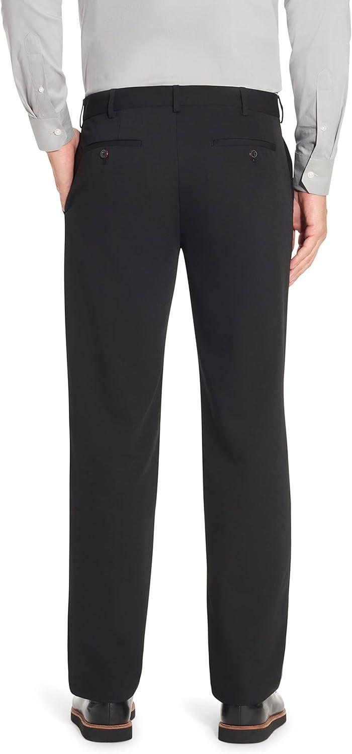 imageVan Heusen Mens Wrinkle Free Stretch Flat Front Dress PantBlack