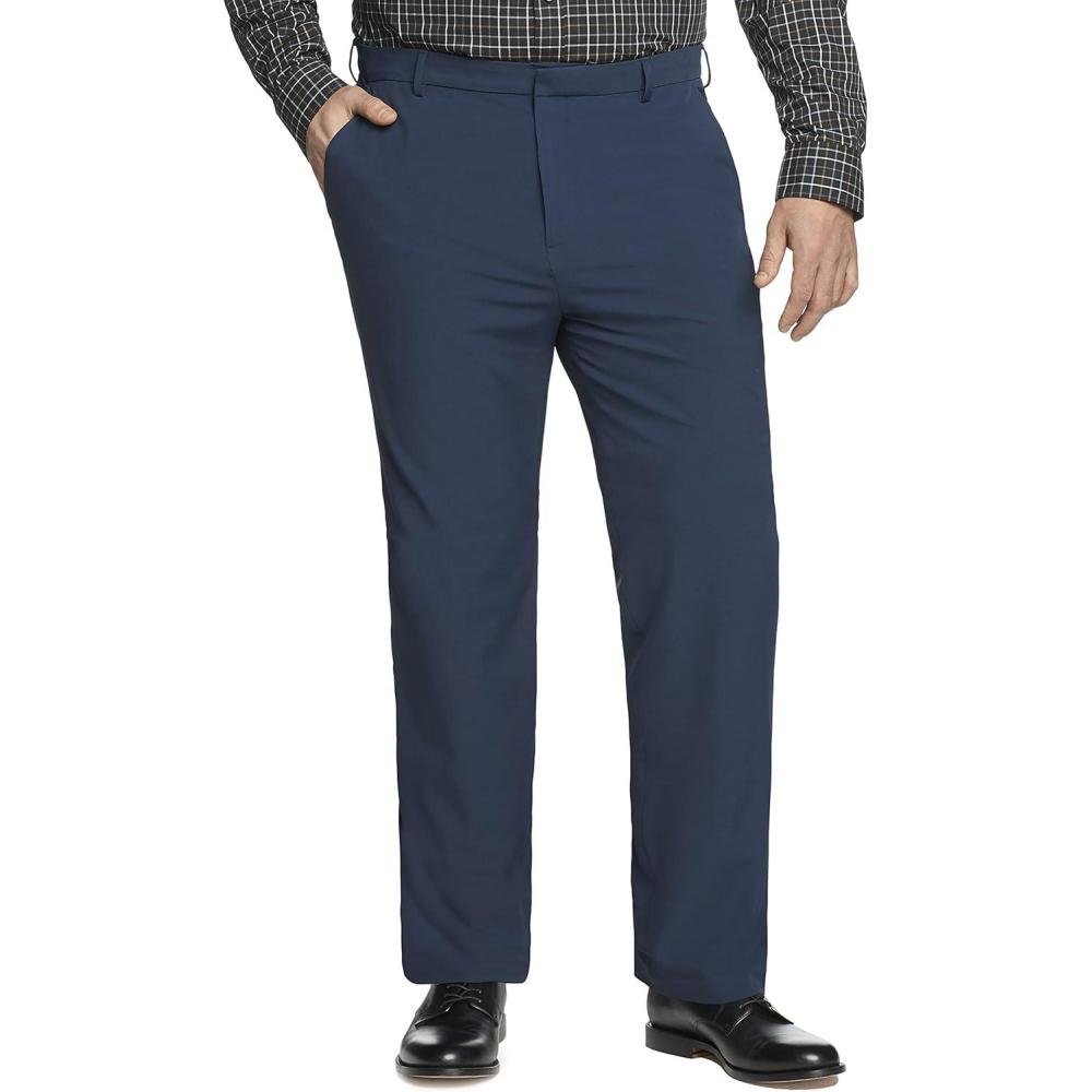 imageVan Heusen Mens Big and Tall Stain Shield Stretch Straight Fit Flat Front Dress PantNavy Blazer