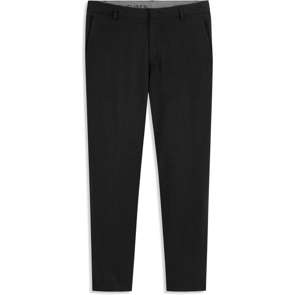 imageVan Heusen Mens Essential Slim Fit Flat Front Dress Pant Stretch Fabric amp Waistband Machine WashableBlack