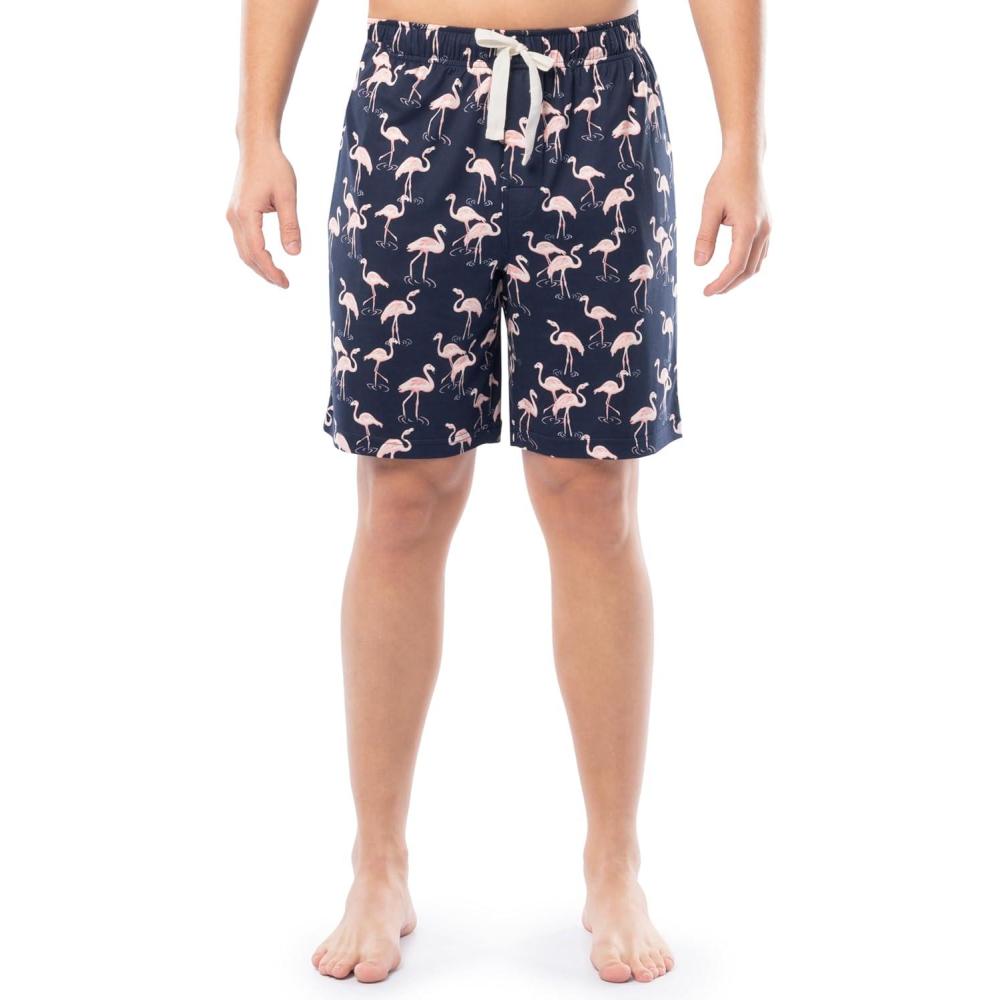 imageVan Heusen Mens Jersey Knit Sleep ShortsNavyFlamingo