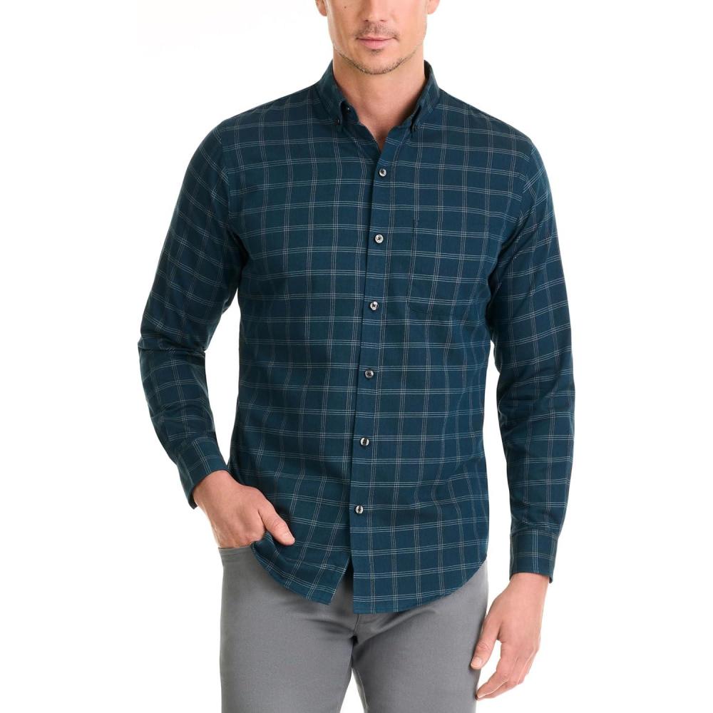 imageVan Heusen Mens NoIron Long Sleeve Button Down Shirt Comfortable Stretch FabricTuq Seabed