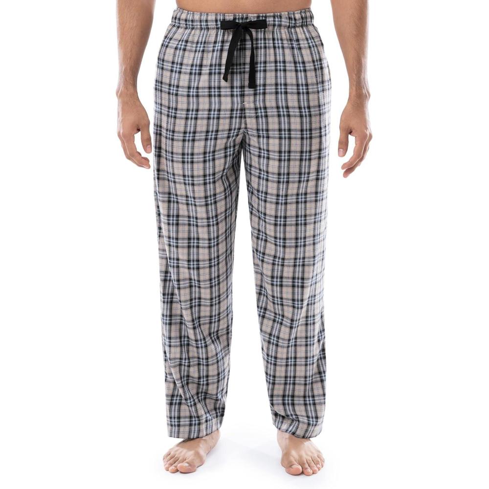 imageVan Heusen Mens Polyrayon Yarndye Woven Sleep Pajama PantKhaki Plaid