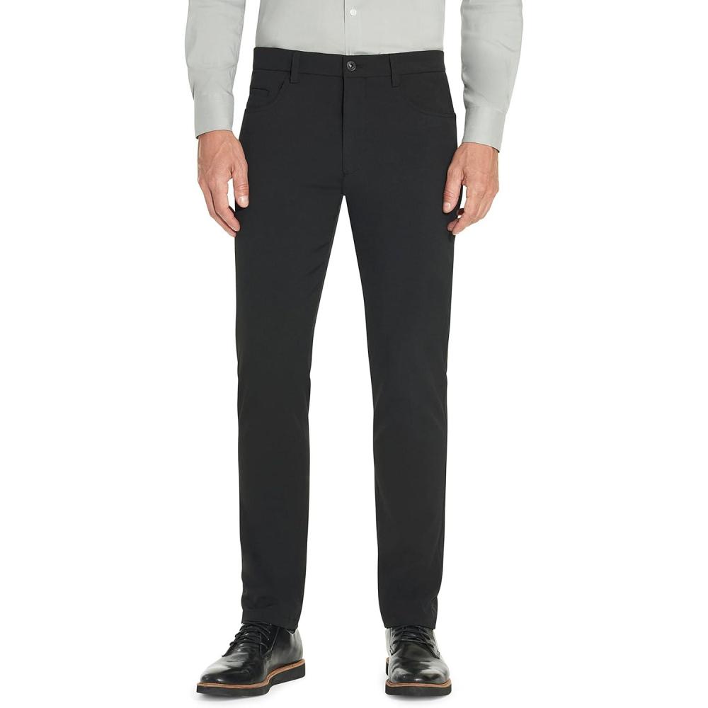 imageVan Heusen Mens Slim Fit Flex 4Way Stretch Tech PantBusiness Casual PantsBlack