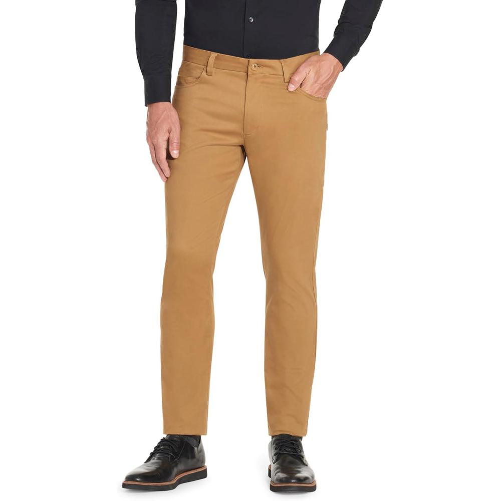 imageVan Heusen Mens Slim Fit Flex Super Soft Tech PantBusiness Casual PantsCognac