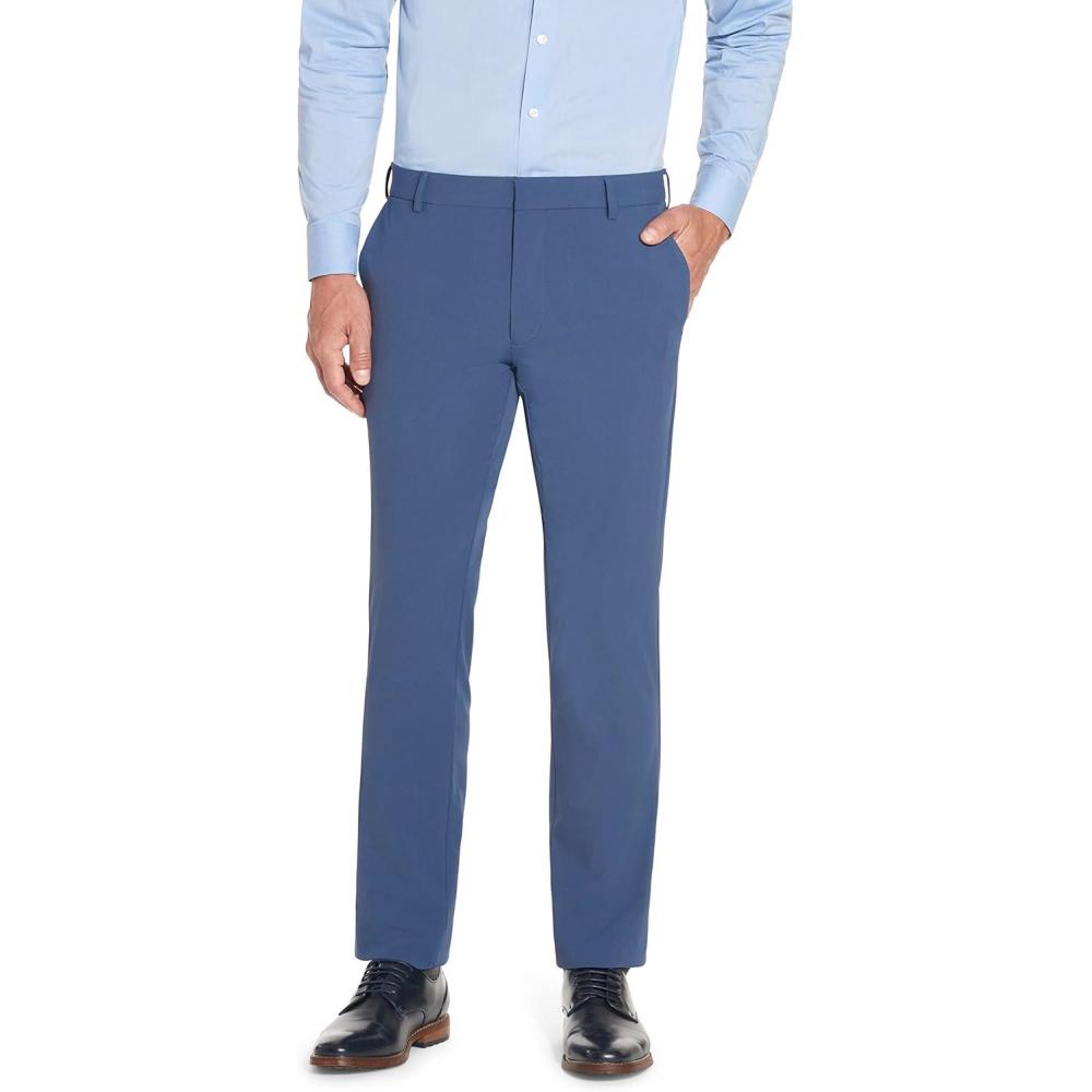imageVan Heusen Mens Stain Shield Stretch Slim Fit Flat Front Dress PantBlueberry Dust