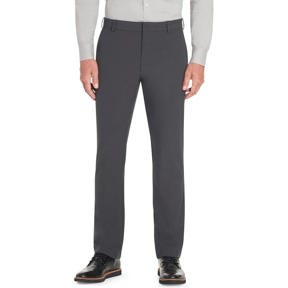 imageVan Heusen Mens Stain Shield Stretch Slim Fit Flat Front Dress PantCharcoal Smoke