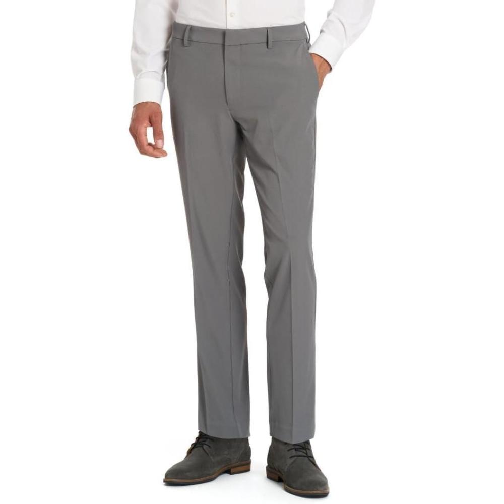 imageVan Heusen Mens Stain Shield Stretch Slim Fit Flat Front Dress PantDove Grey