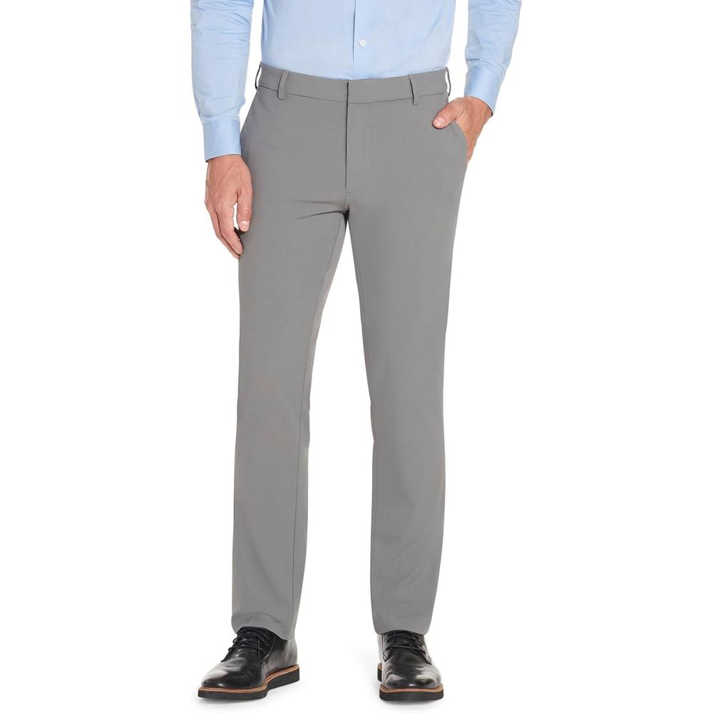 imageVan Heusen Mens Stain Shield Stretch Slim Fit Flat Front Dress PantSmoked Pearl