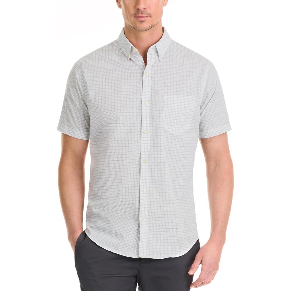 imageVan Heusen Mens Wrinkle Free Short Sleeve Button Down Check ShirtVhs C Off Whit