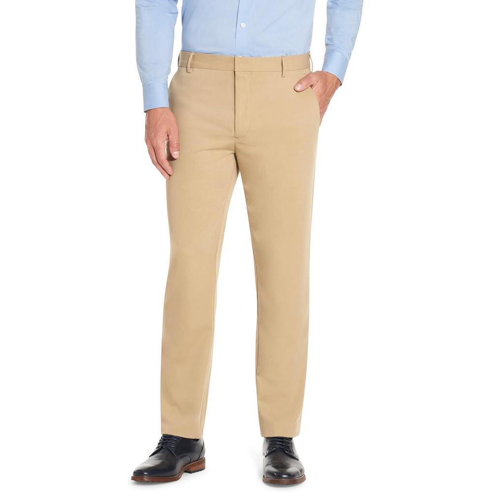 imageVan Heusen Mens Wrinkle Free Stretch Flat Front Dress PantKhaki