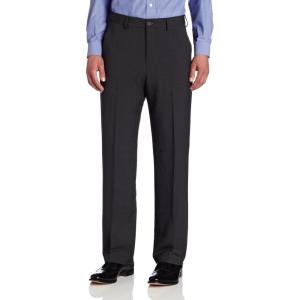Van Heusen Men’s Big and Tall Stretch Traveler Cuffed Crosshatch Pleated Pant(Grey)