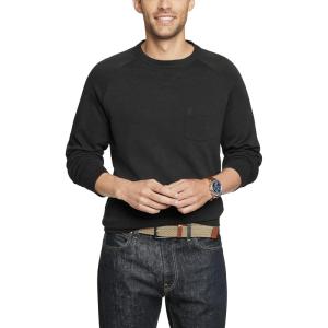 Van Heusen Men’s Essential Long Sleeve Ponte Crewneck Sweatshirt(Black)