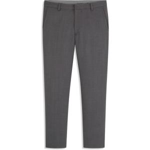 Van Heusen Mens Essential Slim Fit Flat Front Dress Pant, Stretch Fabric & Waistband, Machine Washable(High Rise Grey)