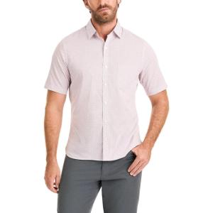 Van Heusen Mens Essential Woven Short Sleeve Button Up(Pink Nectar)