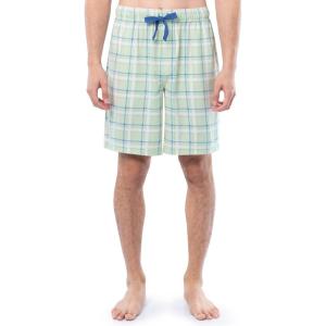 Van Heusen Men’s Jersey Knit Sleep Shorts(Light Green Plaid)