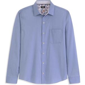 Van Heusen Mens Originals Long Sleeve Button Down Shirt, Slim Fit Regular Length, Comfortable Stretch Fabric(Dobby Denim)