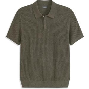 Van Heusen Mens Short Sleeve Temp Control Polo Sweater Shirt, Regular Fit Button & Snap Closure, Cooling Fabric(Cargo Khaki)