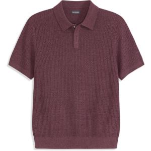 Van Heusen Mens Short Sleeve Temp Control Polo Sweater Shirt, Regular Fit Button & Snap Closure, Cooling Fabric(Port Red)