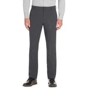 Van Heusen Mens Stain Shield Stretch Slim Fit Flat Front Dress Pant(Charcoal Smoke)
