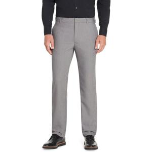 Van Heusen Mens Wrinkle Free Stretch Flat Front Dress Pant(Pale Silver)