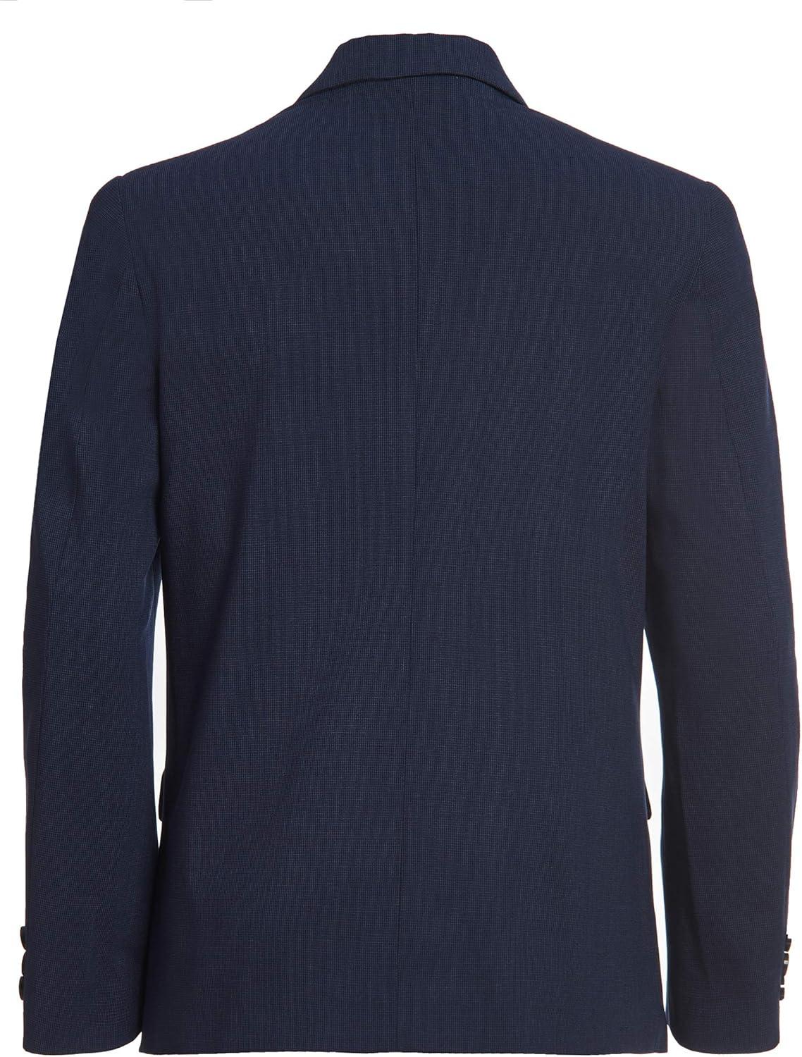 imageVan Heusen Boys Adaptive Flex Stretch Suit Jacket Faux Buttons amp Velcro ClosureBank Blue
