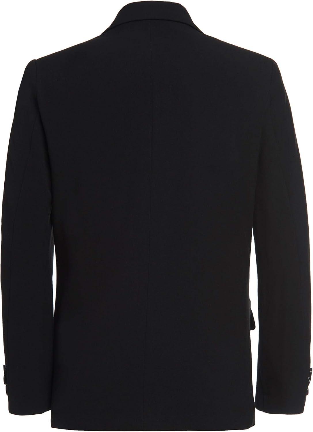 imageVan Heusen Boys Adaptive Flex Stretch Suit Jacket Faux Buttons amp Velcro ClosureBlack
