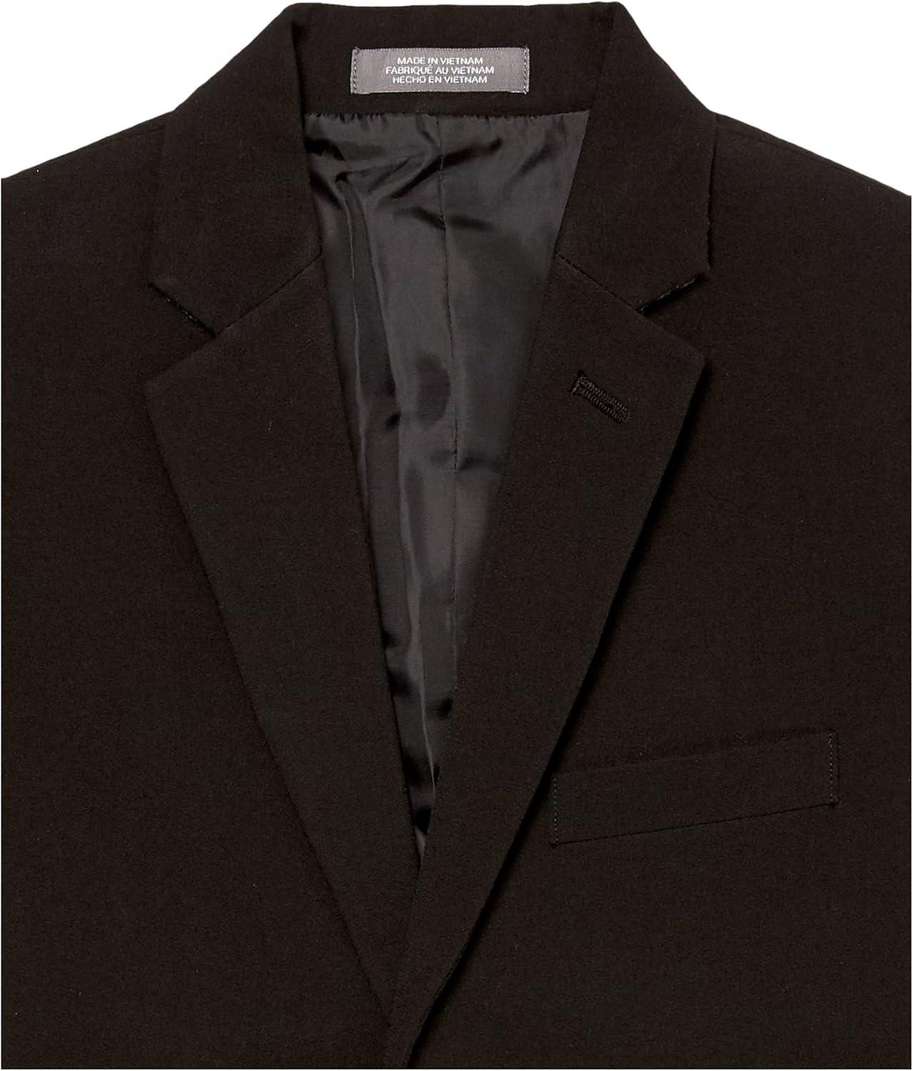 imageVan Heusen Boys Adaptive Flex Stretch Suit Jacket Faux Buttons amp Velcro ClosureBlack