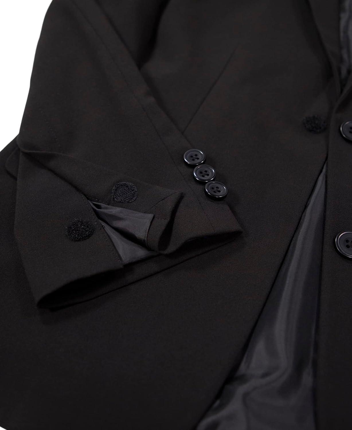 imageVan Heusen Boys Adaptive Flex Stretch Suit Jacket Faux Buttons amp Velcro ClosureBlack