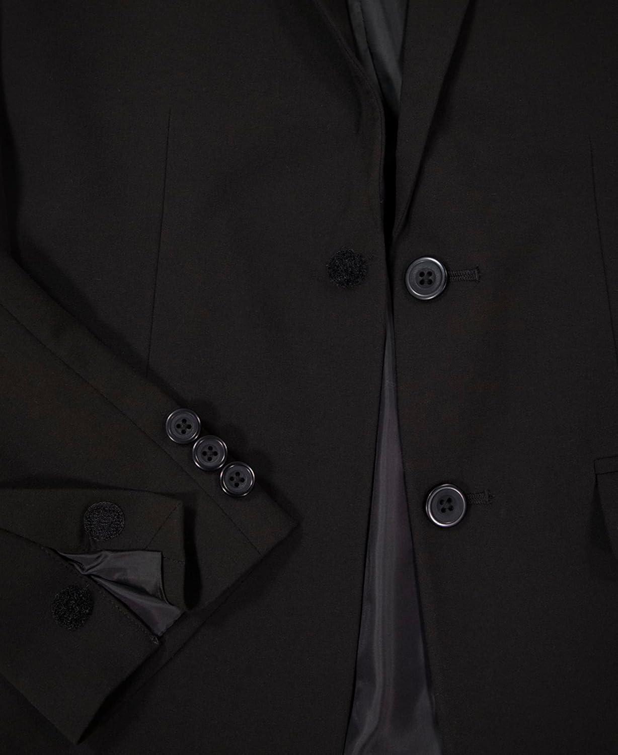 imageVan Heusen Boys Adaptive Flex Stretch Suit Jacket Faux Buttons amp Velcro ClosureBlack