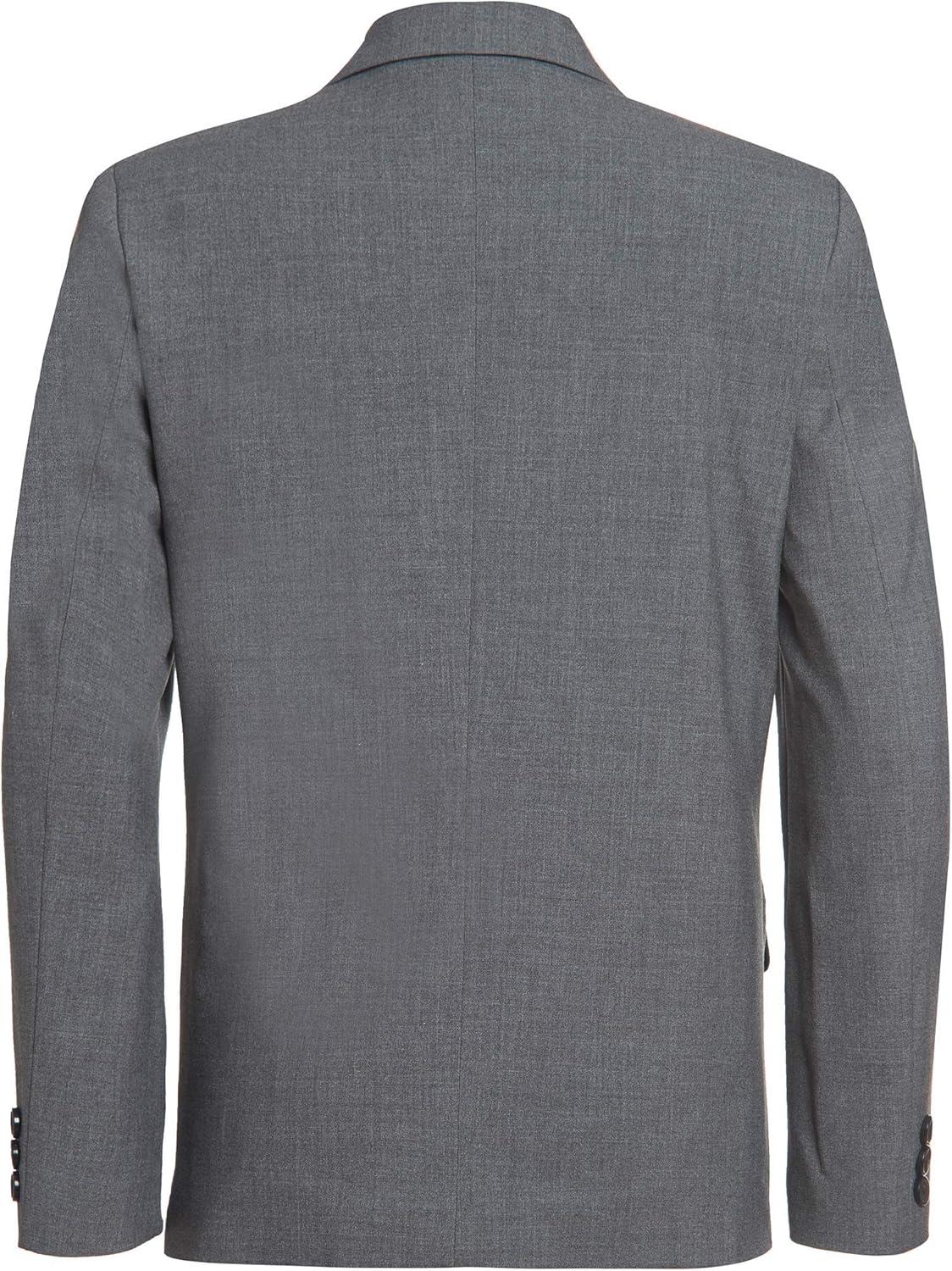 imageVan Heusen Boys Adaptive Flex Stretch Suit Jacket Faux Buttons amp Velcro ClosureOxford Grey