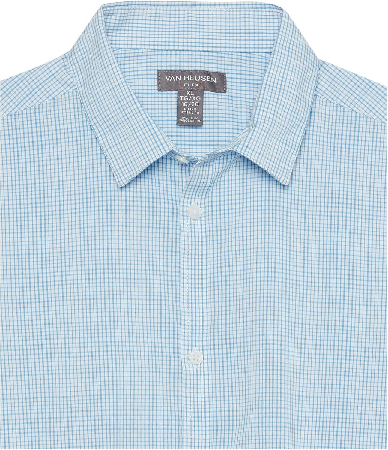 imageVan Heusen Boys Long Sleeve Collared Buttondown Dress Shirt and Tie SetAzure Blue