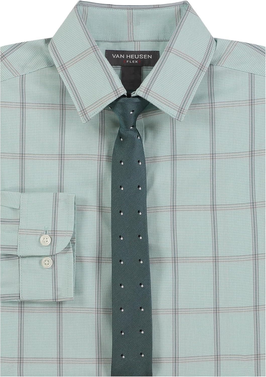 imageVan Heusen Boys Long Sleeve Collared Buttondown Dress Shirt and Tie SetCanal Blue