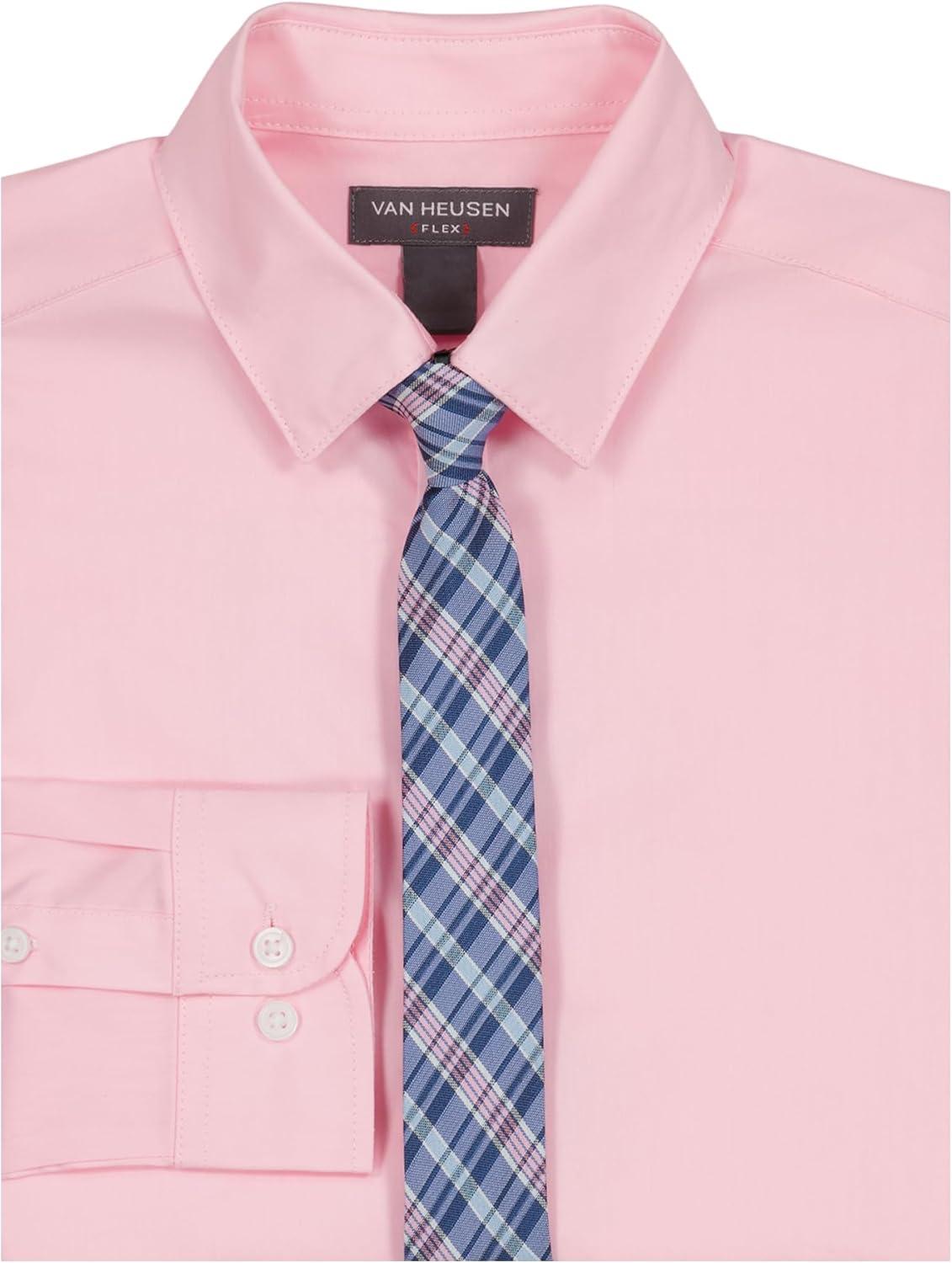 imageVan Heusen Boys Long Sleeve Collared Buttondown Dress Shirt and Tie SetLight Pink