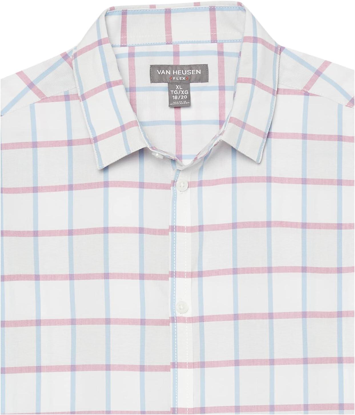 imageVan Heusen Boys Long Sleeve Collared Buttondown Dress Shirt and Tie SetRed Violet