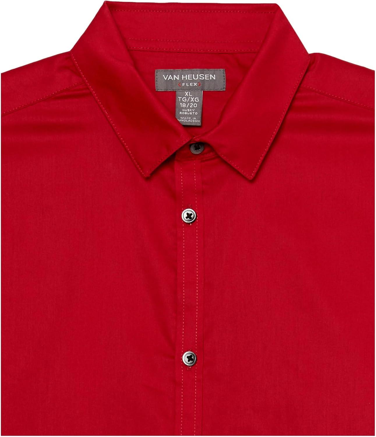 imageVan Heusen Boys Long Sleeve Collared Buttondown Dress Shirt and Tie SetRoasted Rouge