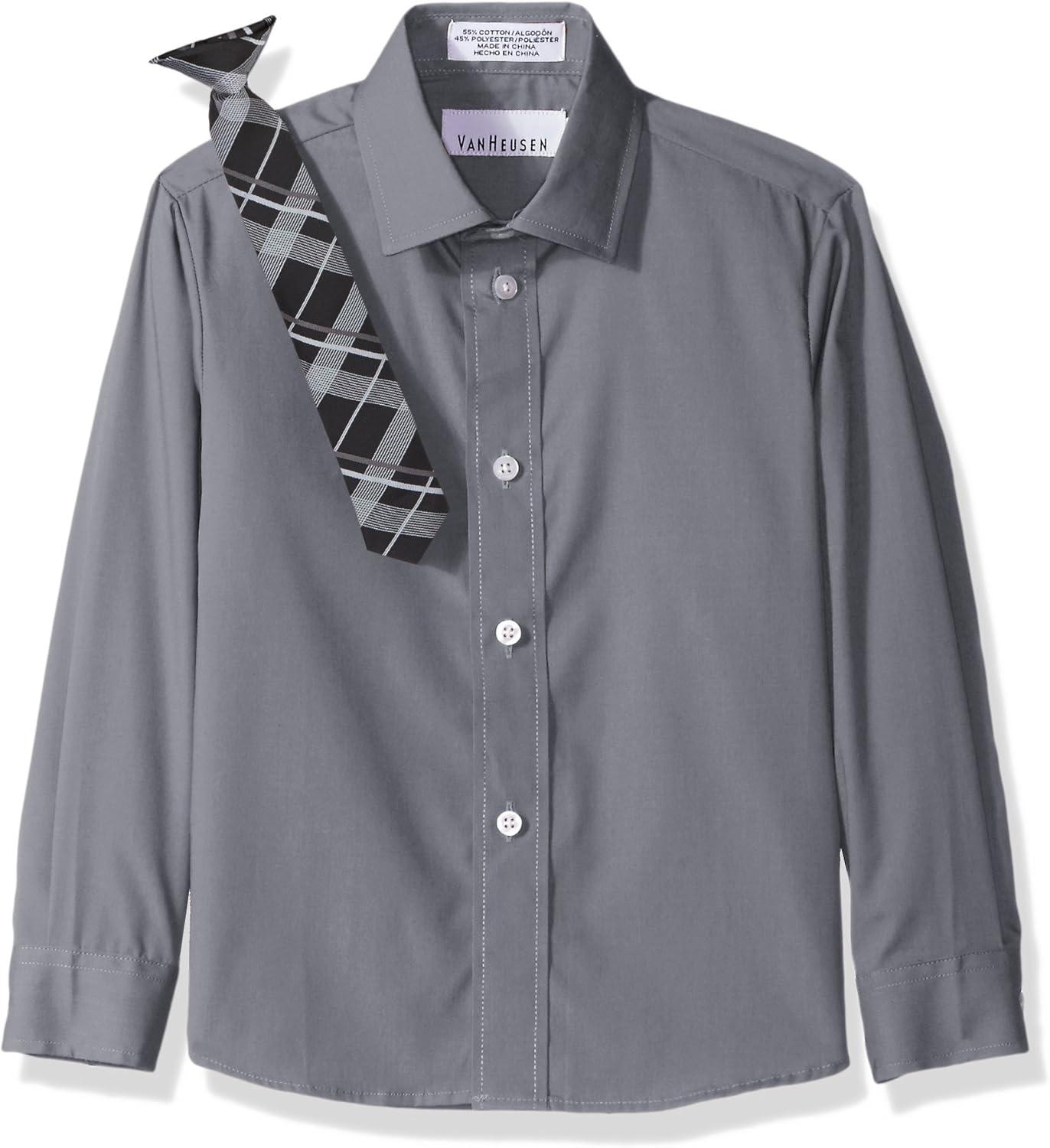 imageVan Heusen Boys Long Sleeve Collared Buttondown Dress Shirt and Tie SetSilverware