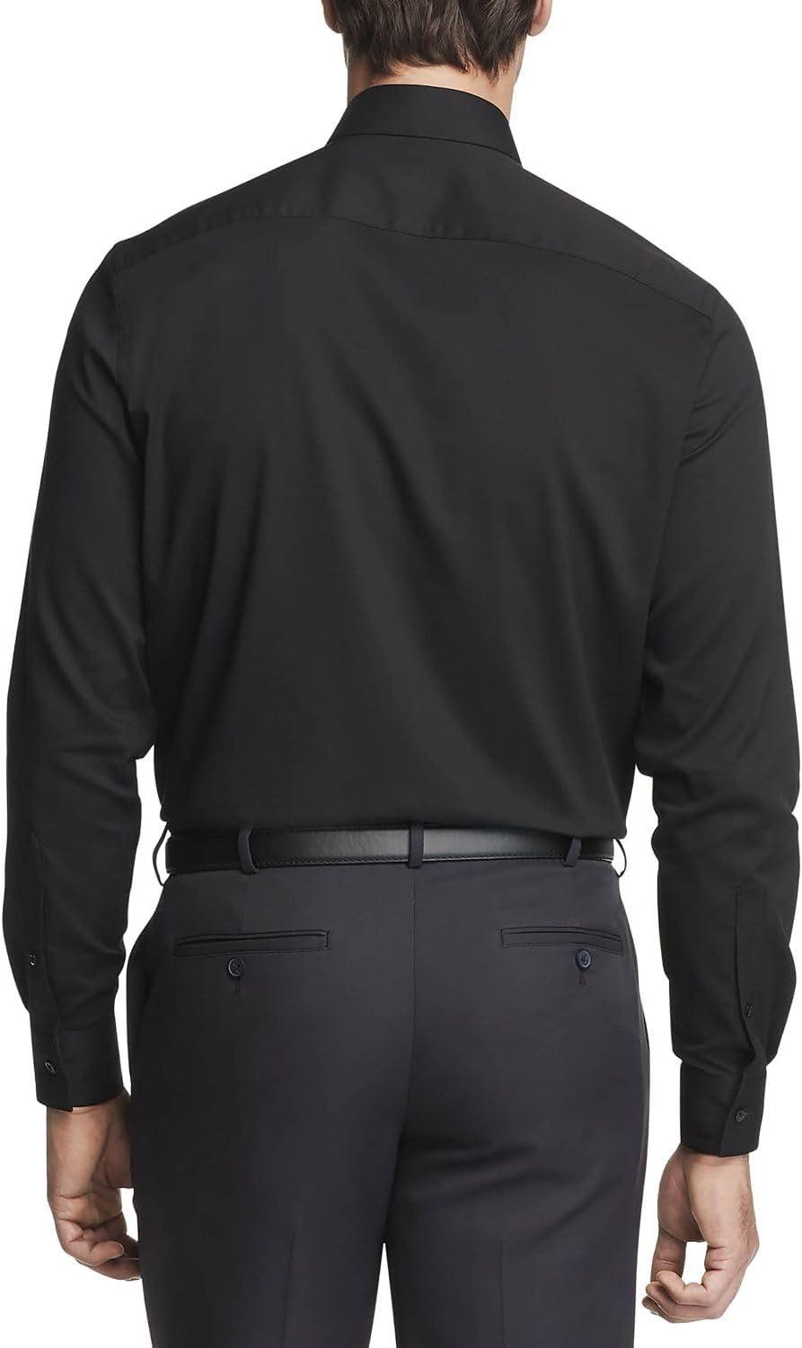 imageVan Heusen Mens BIG FIT Dress Shirt Stain Shield Stretch Big and TallOld Black