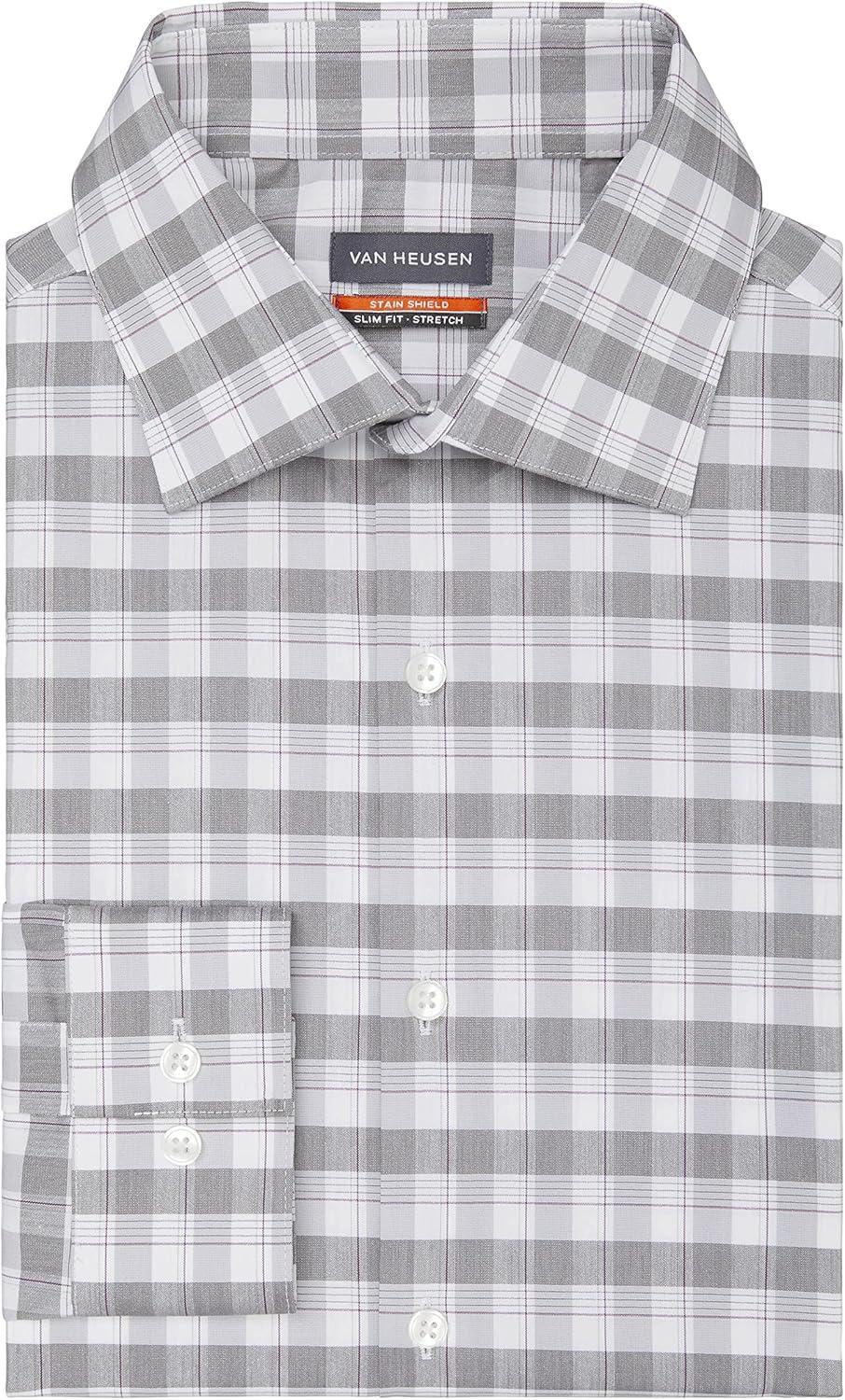 imageVan Heusen Mens BIG FIT Dress Shirt Stain Shield Stretch Big and TallOld Meteorite