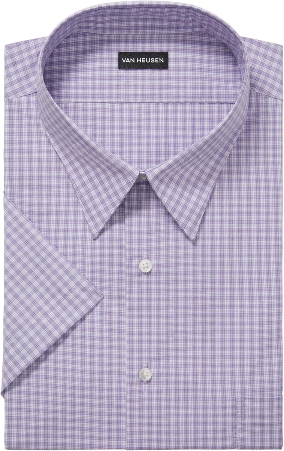 imageVan Heusen Mens BIG FIT Short Sleeve Dress Shirts Poplin Solid Big and TallGrape