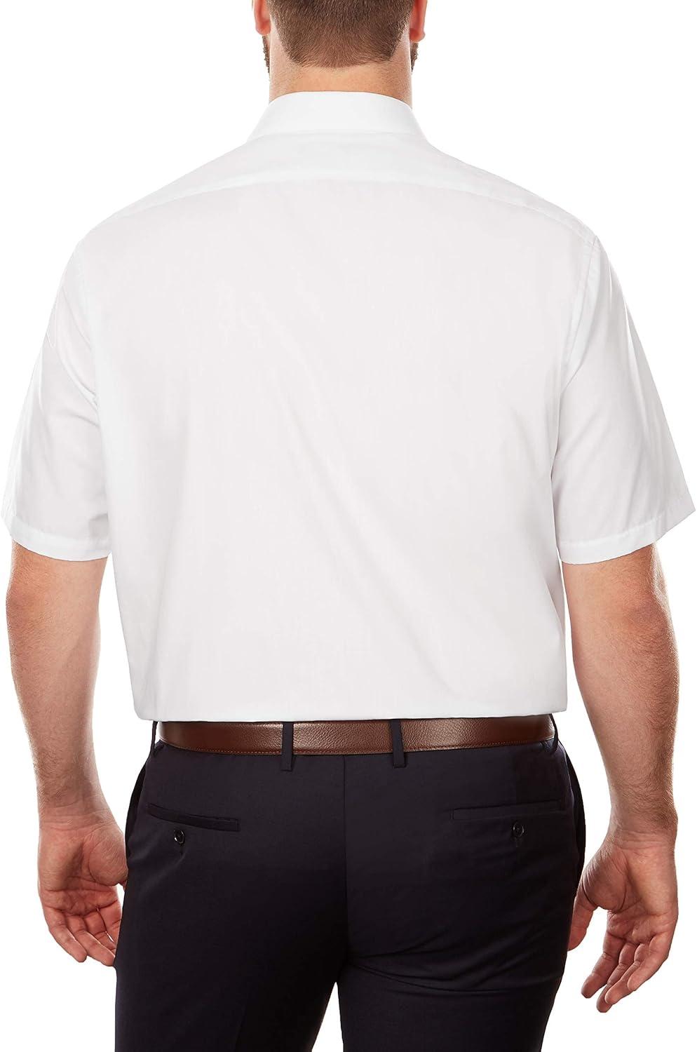 imageVan Heusen Mens BIG FIT Short Sleeve Dress Shirts Poplin Solid Big and TallWhite