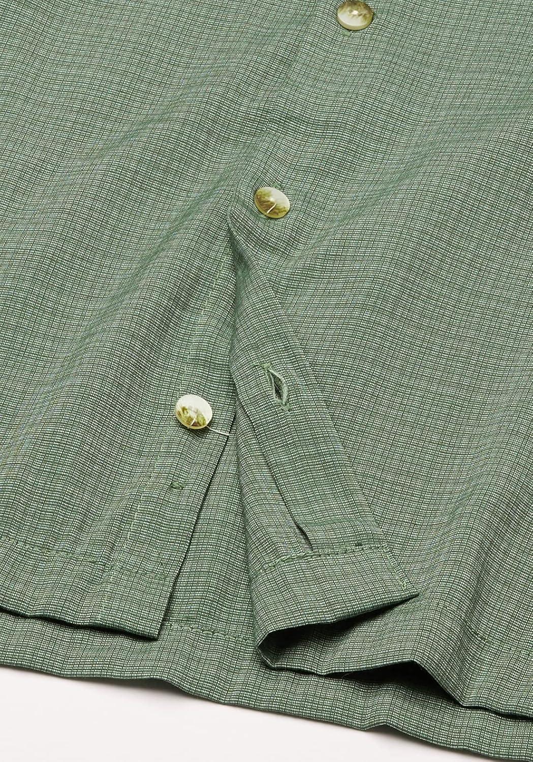 imageVan Heusen Mens Big and Tall Air Short Sleeve Button Down Poly Rayon Stripe ShirtCilantro