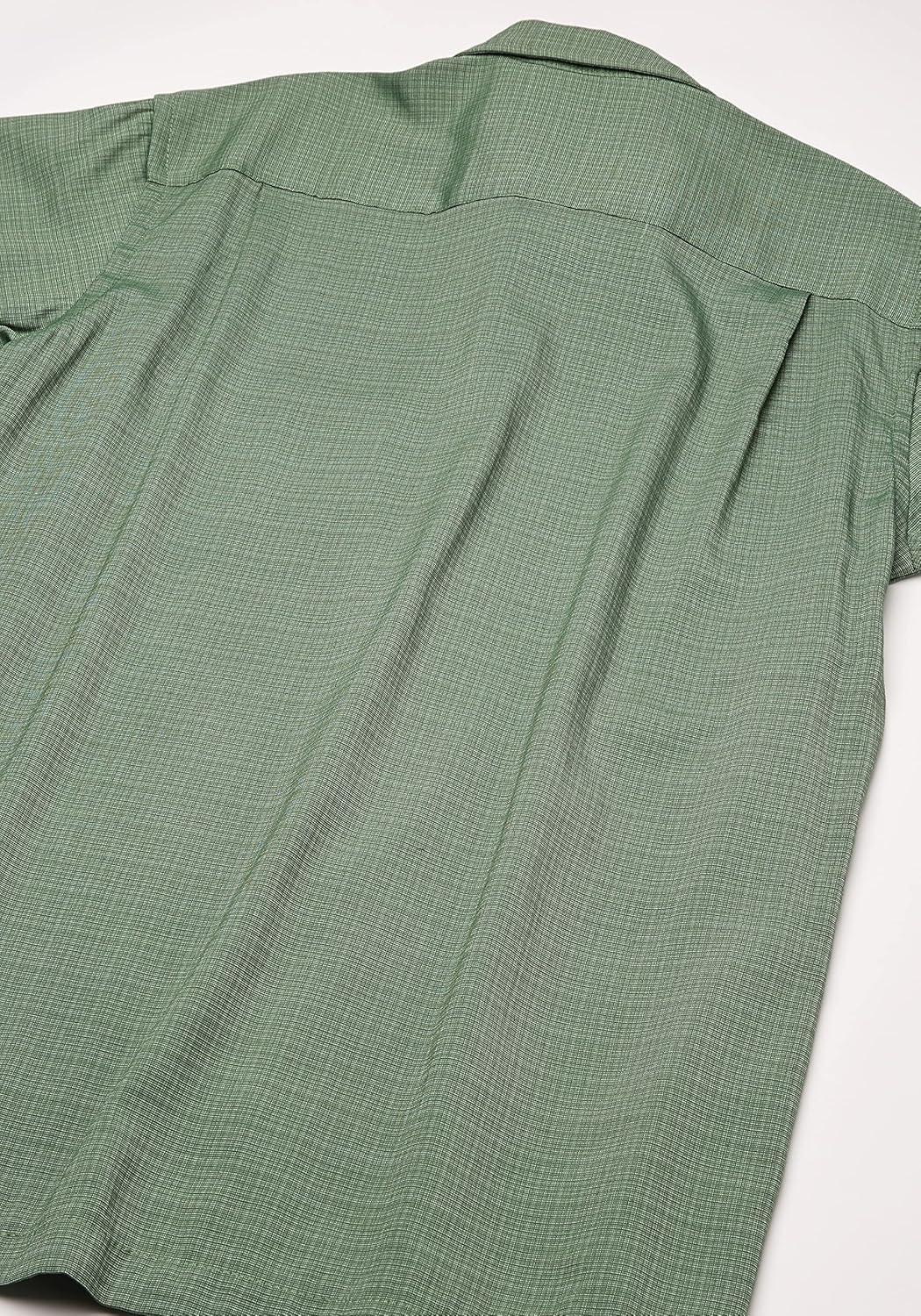 imageVan Heusen Mens Big and Tall Air Short Sleeve Button Down Poly Rayon Stripe ShirtCilantro
