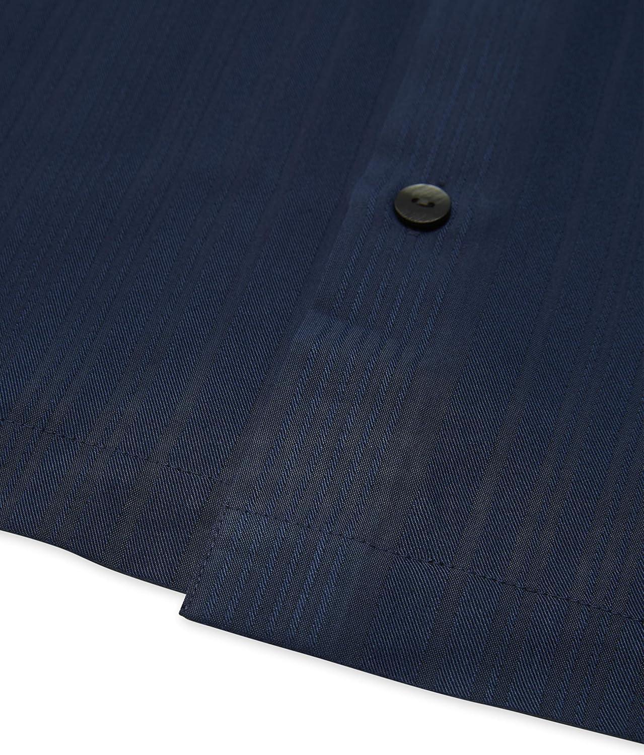 imageVan Heusen Mens Big and Tall Air Short Sleeve Button Down Poly Rayon Stripe ShirtDeep Blue Barge