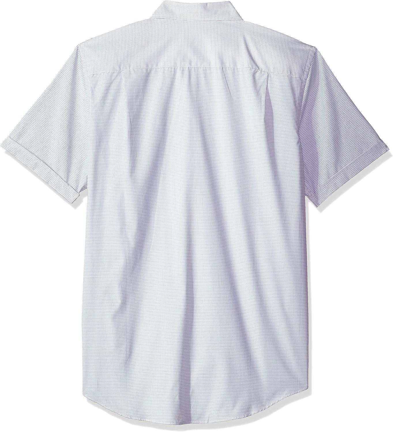 imageVan Heusen Mens Big and Tall Air Short Sleeve Button Down Poly Rayon Stripe ShirtMini White