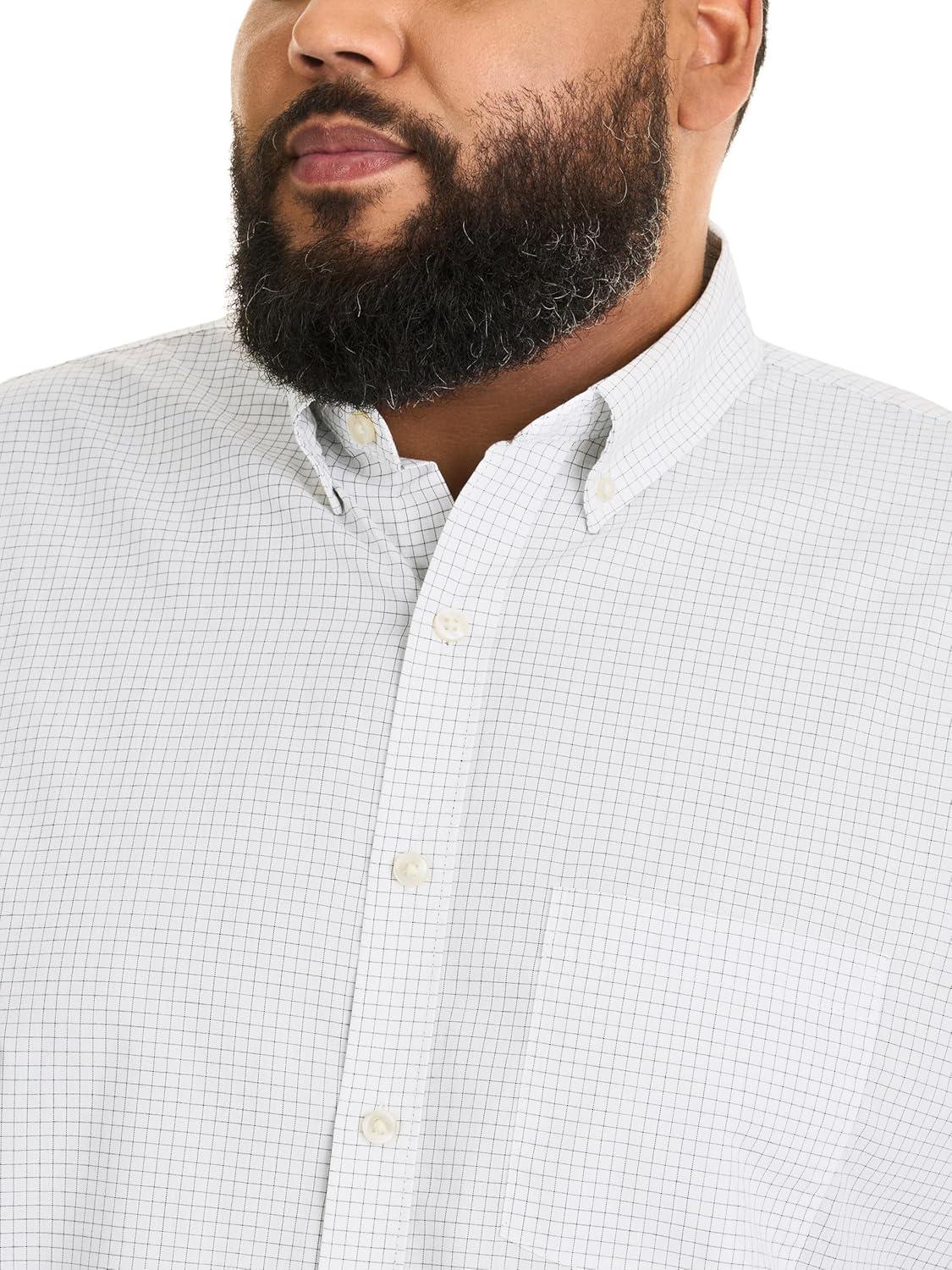 imageVan Heusen Mens Big and Tall Wrinkle Free Short Sleeve Button Down ShirtBright White