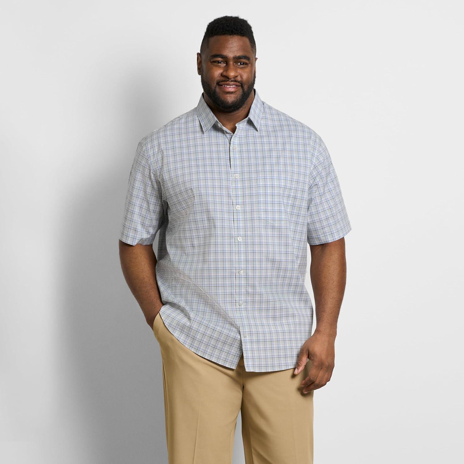 imageVan Heusen Mens Big and Tall Wrinkle Free Short Sleeve Button Down ShirtBrilliant White