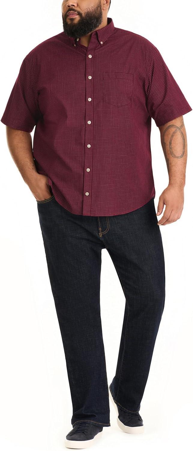 imageVan Heusen Mens Big and Tall Wrinkle Free Short Sleeve Button Down ShirtPort Red