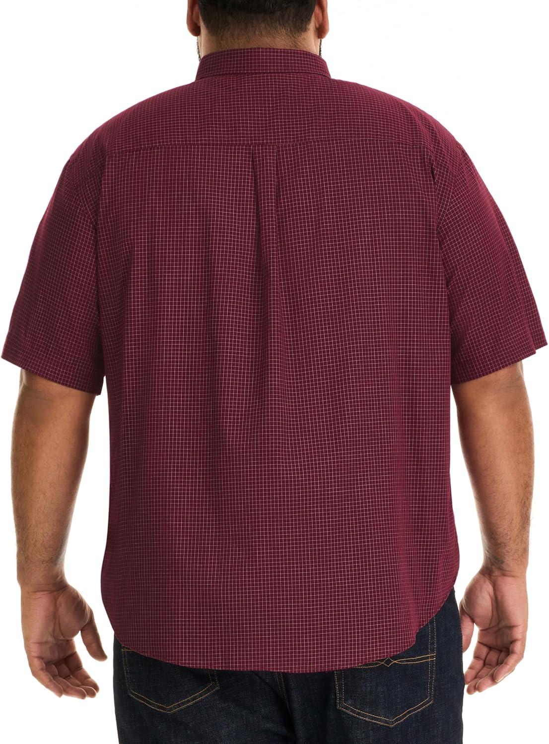 imageVan Heusen Mens Big and Tall Wrinkle Free Short Sleeve Button Down ShirtPort Red